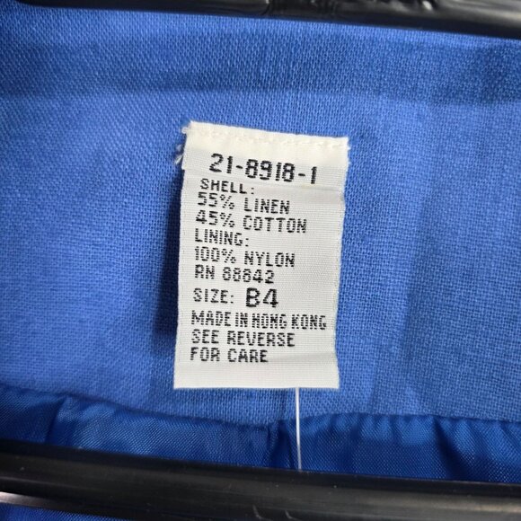 Mens Blue Linen Cotton Blend Blazer Jacket Two-Button & Pockets Size 39R - Picture 3 of 8